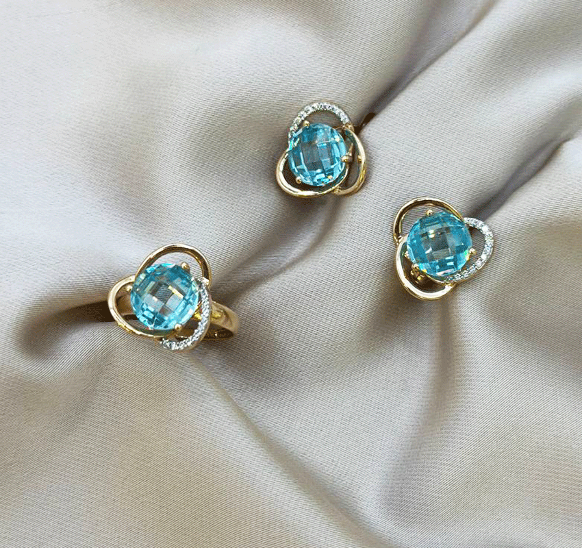 Rose gold set with zircon