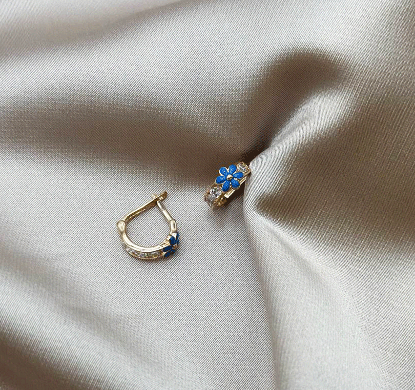 Cercei din aur roz cu zircon