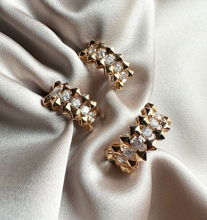 Set din aur roz cu zircon