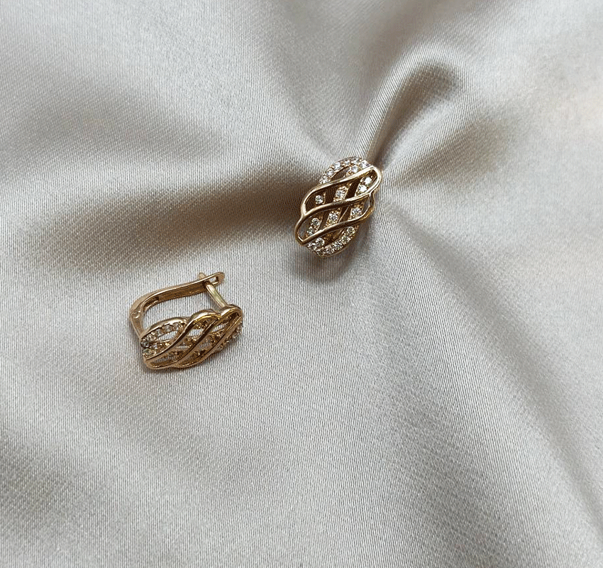 Rose Gold Zircon Earrings