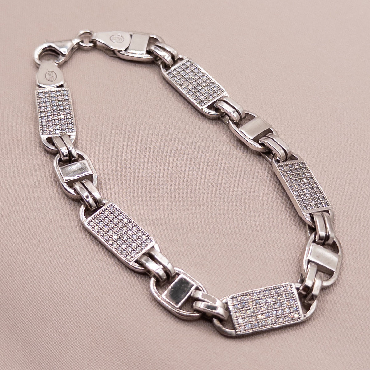Sterling silver bracelet with cubic zirconia