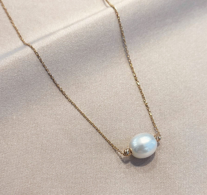 Colier din aur roz cu perle