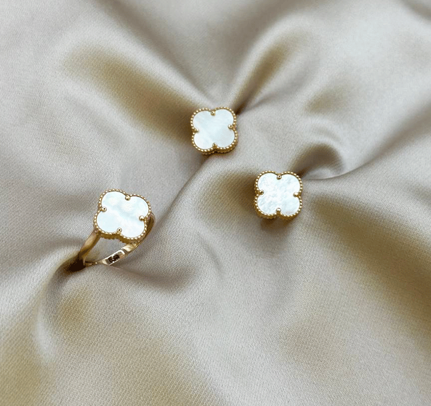 Rose gold set with mother of pearl