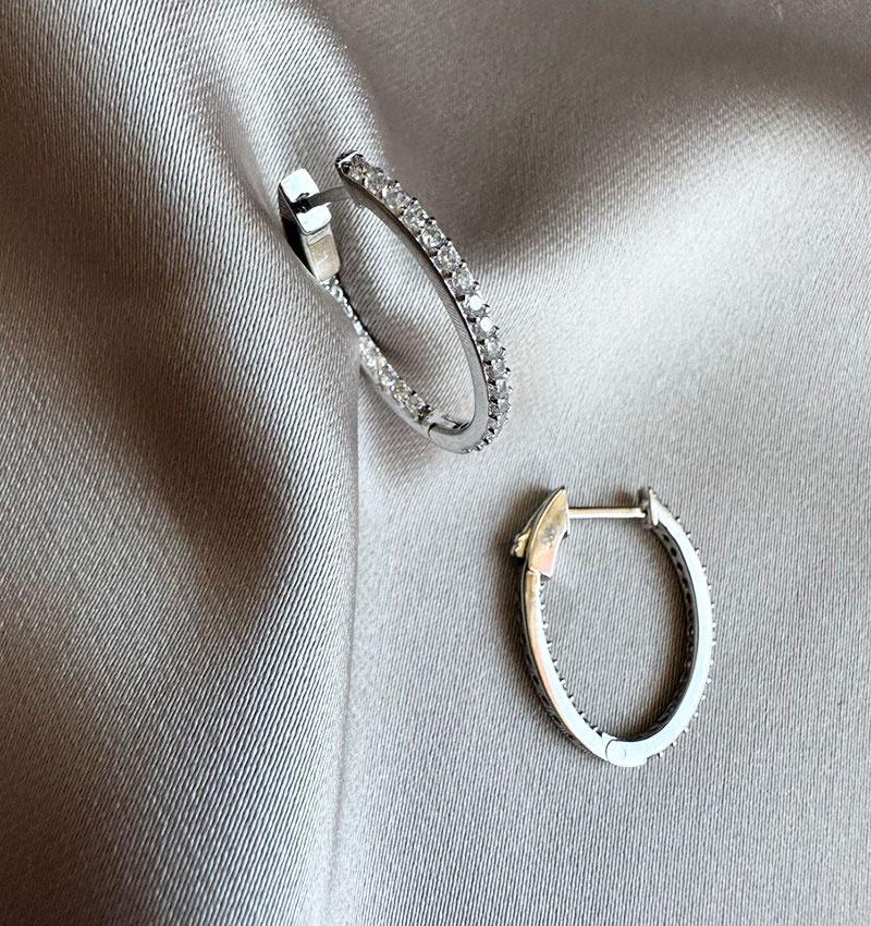 Серьги из белого золота с цирконом