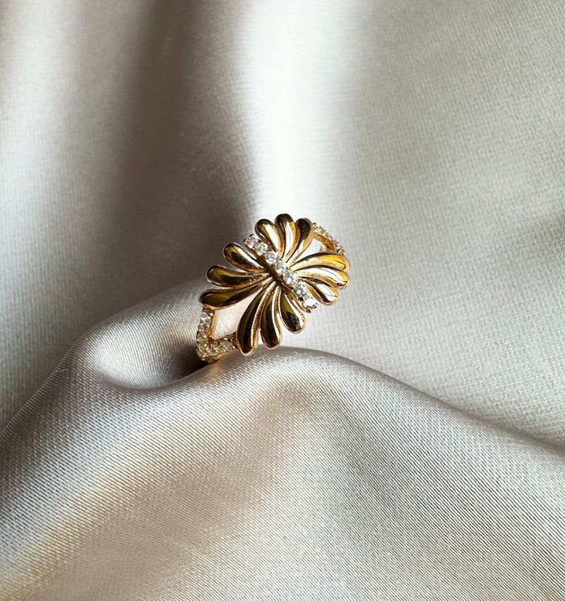 Inel din aur roz cu zirconiu