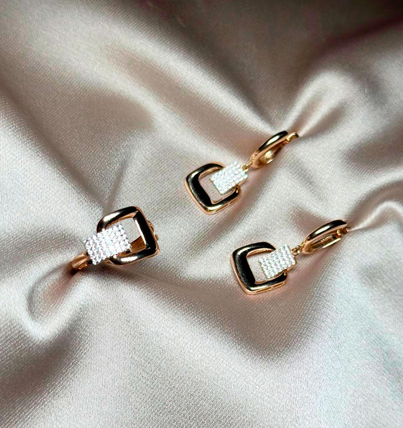 Rose gold set with zircon