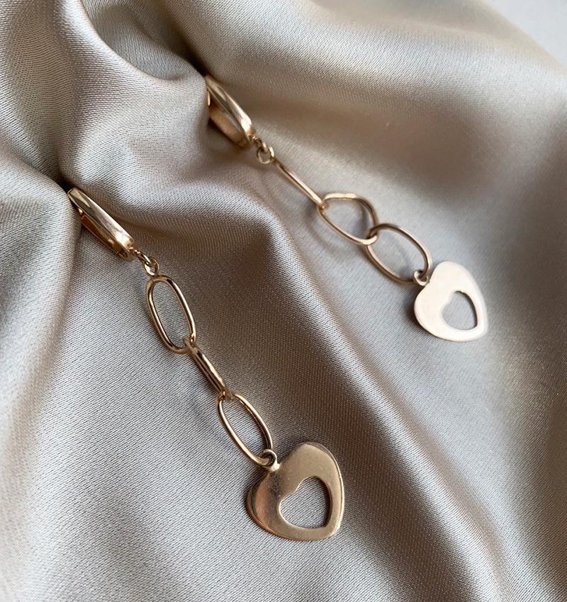 Серьги из розового золота