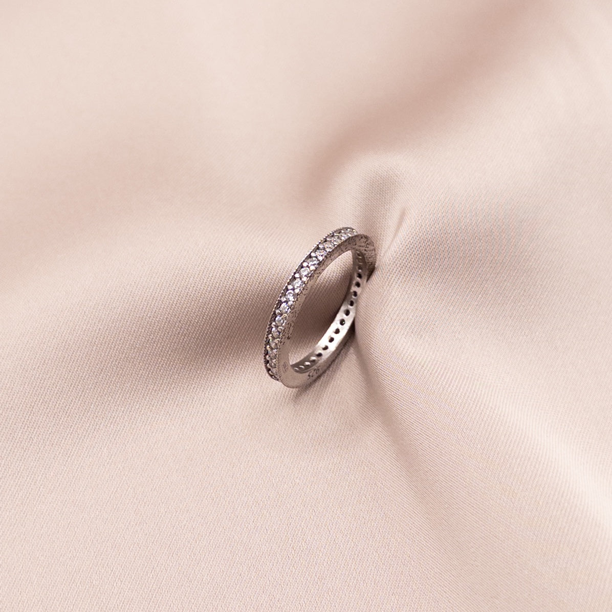 Sterling silver ring with cubic zirconia