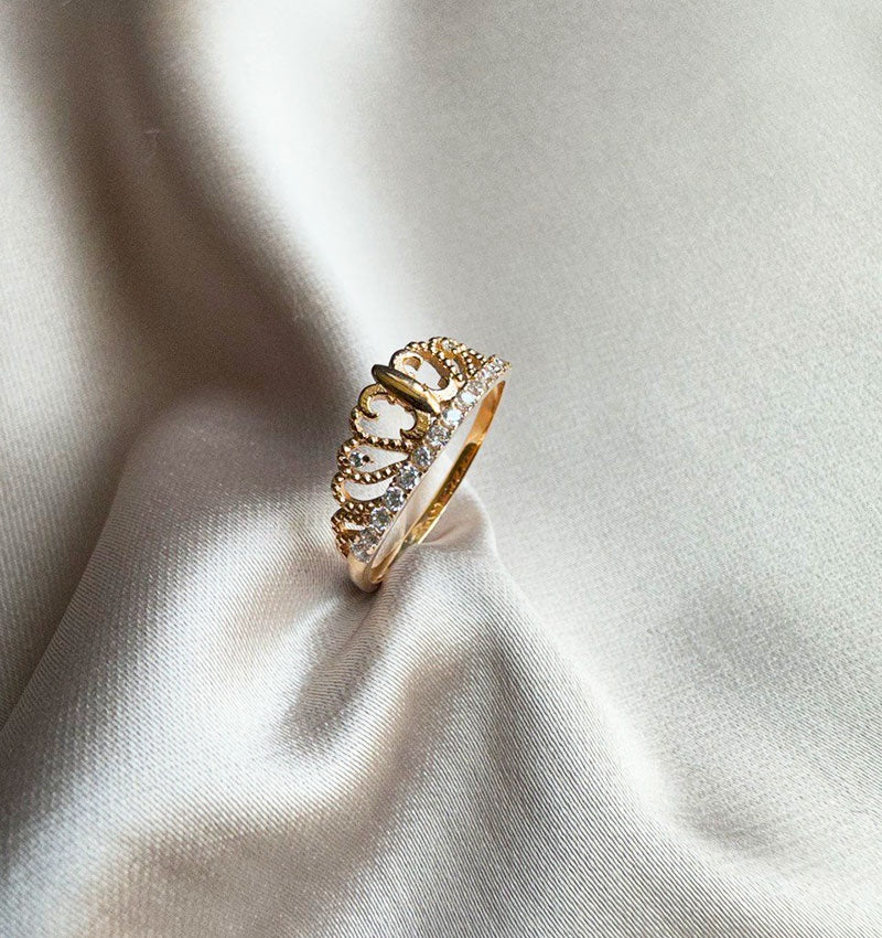 Inel din aur roz cu zirconiu