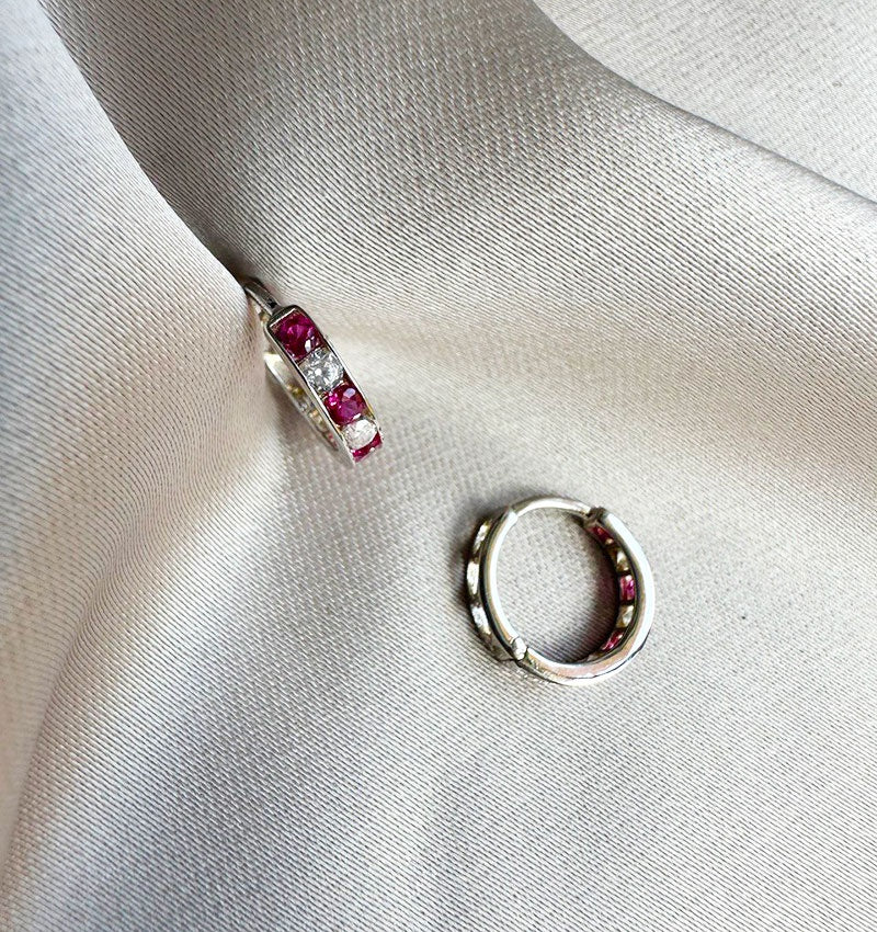 Серьги из белого золота с цирконом