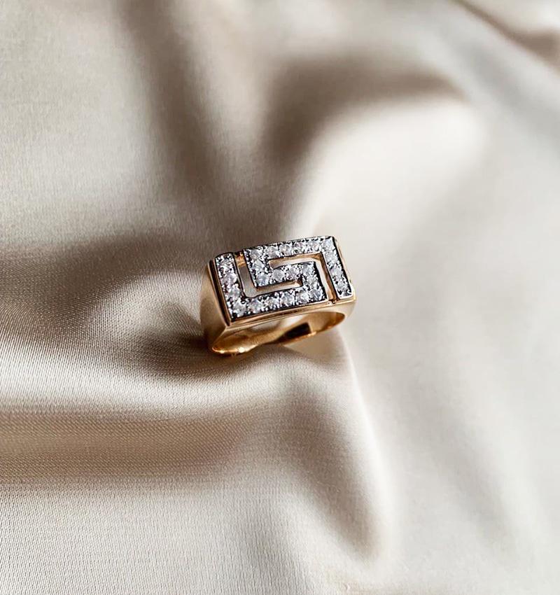 Inel din aur roz cu zirconiu