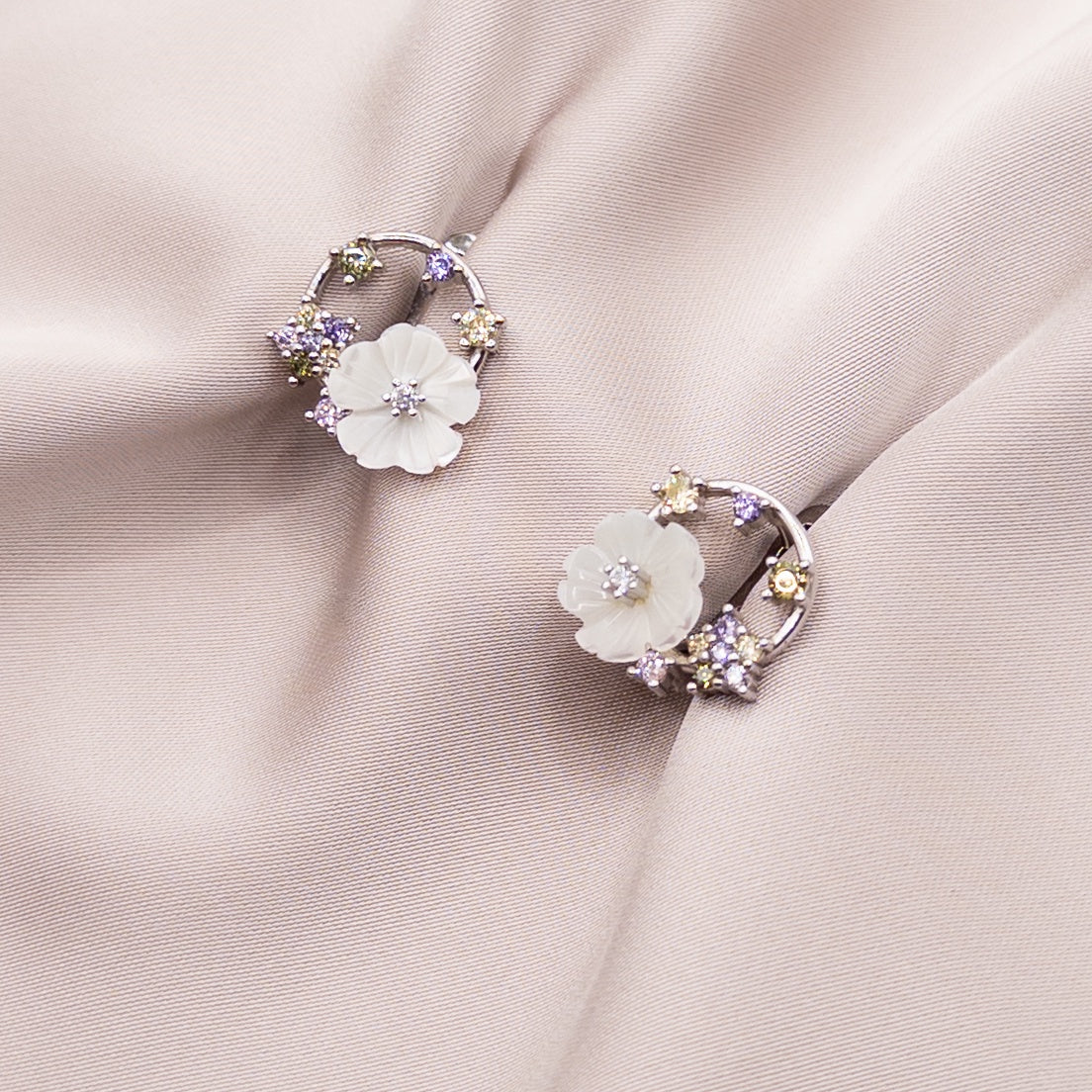 Sterling silver earrings with cubic zirconia