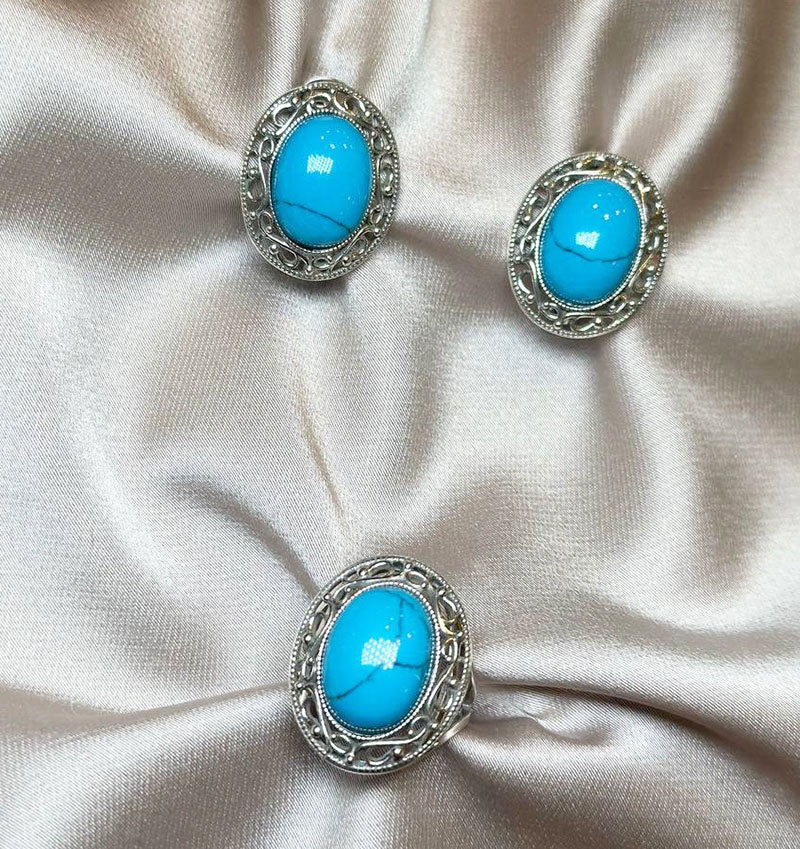 Сет из серебра с бирюзой