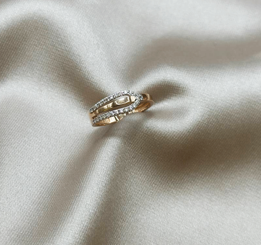 Inel din aur roz cu zirconiu