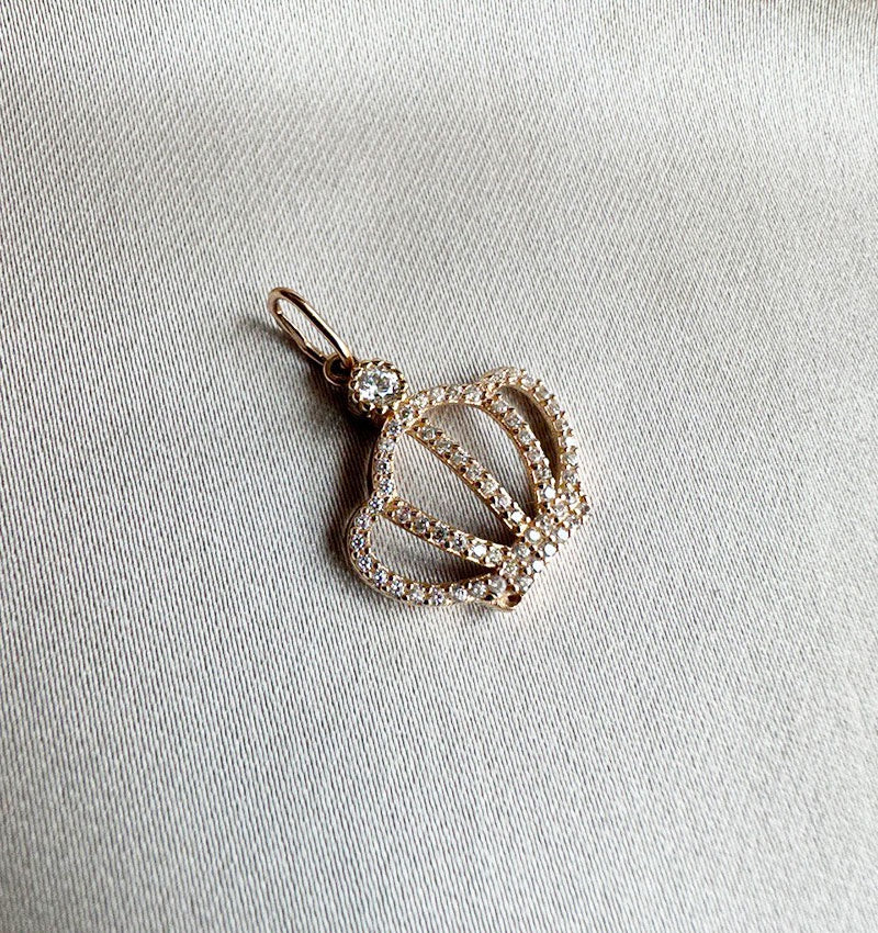 Pandantiv din aur roz cu zirconiu