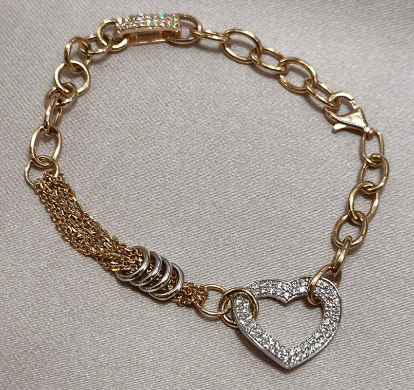 Brățară din aur roz cu zirconiu