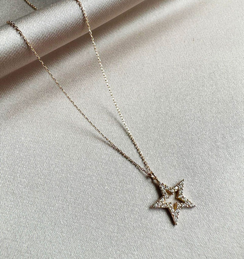 Colier din aur roz cu zircon