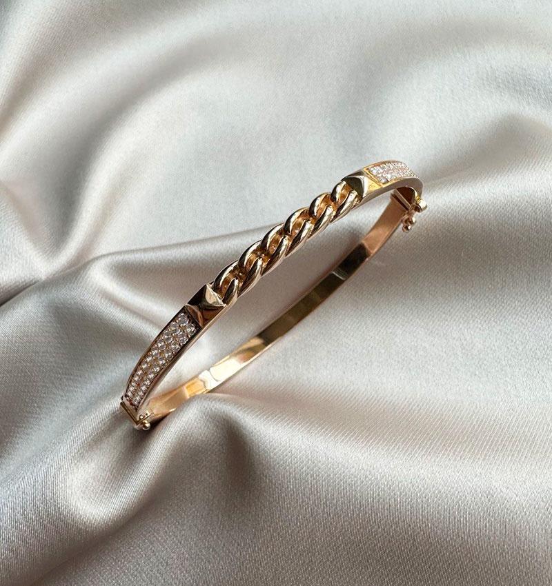 Brățară din aur roz cu zirconiu