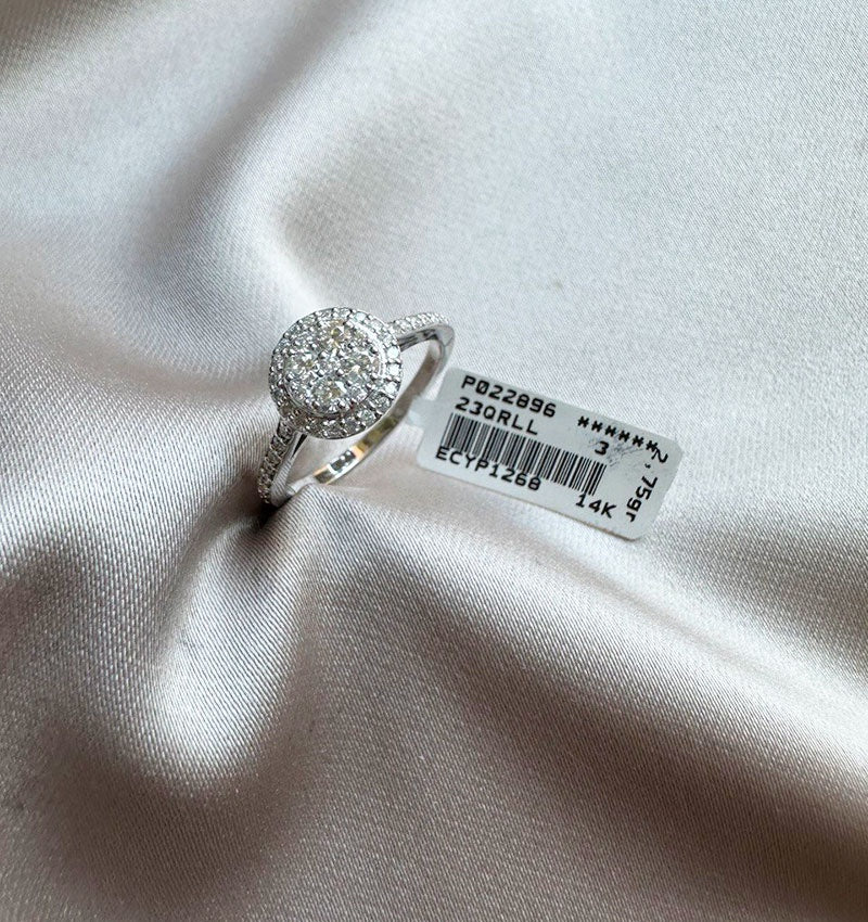 Inel din aur alb cu diamant de 0,47 ct