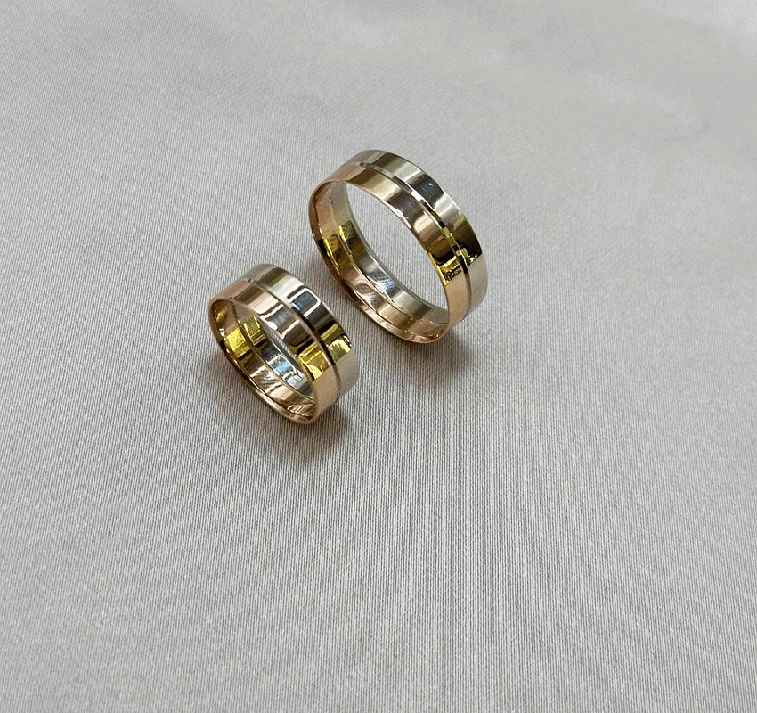 Rose gold wedding rings