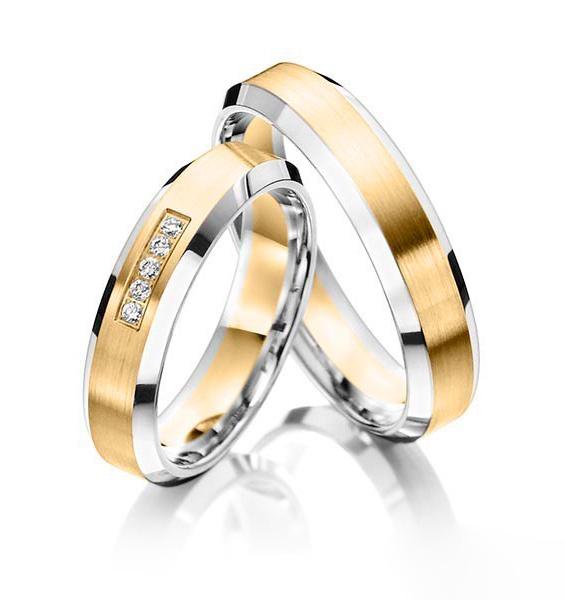 Wedding rings made of White gold|Rose gold|Yellow gold with zircon