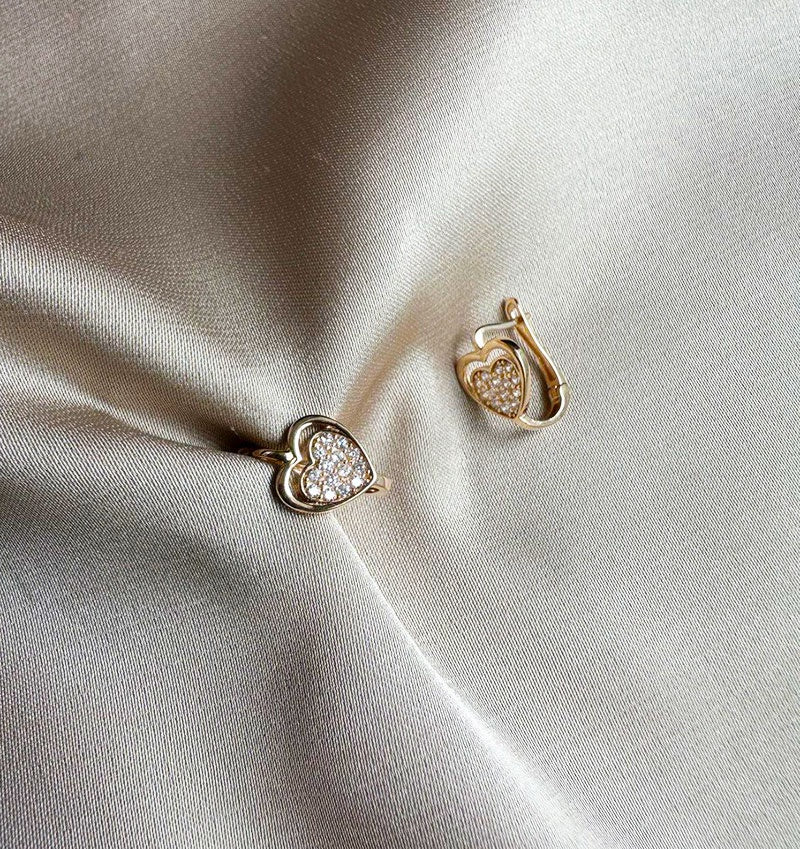 Cercei din aur roz cu zirconiu