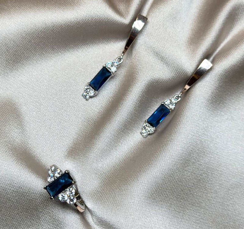 Set din argint cu inserții de aur și zirconiu