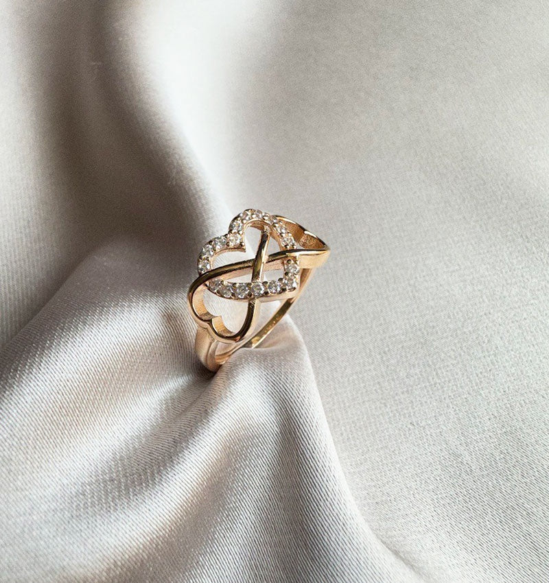 Inel din aur roz cu zirconiu