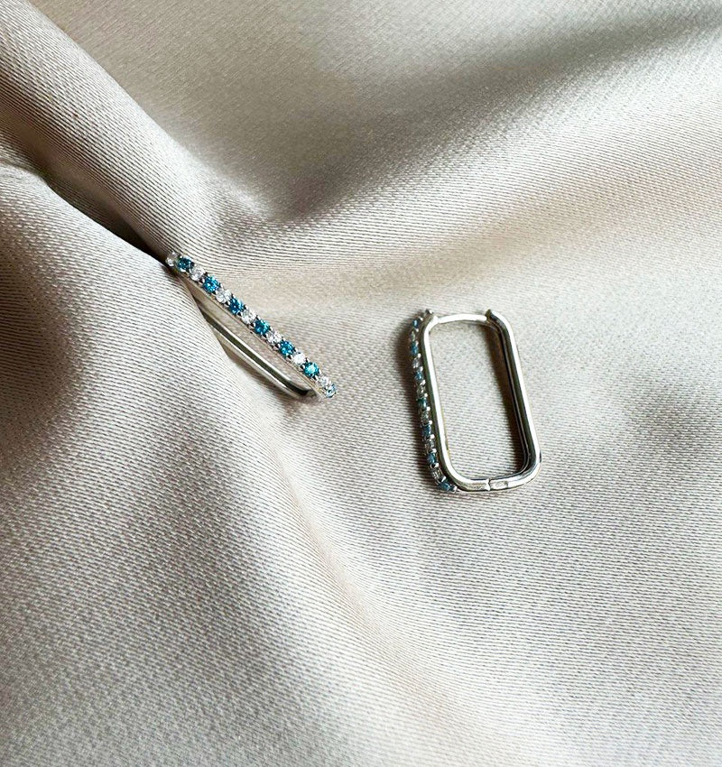 Серьги из белого золота с цирконом