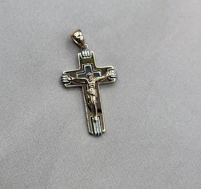 Cruciuliță din aur rozaliu
