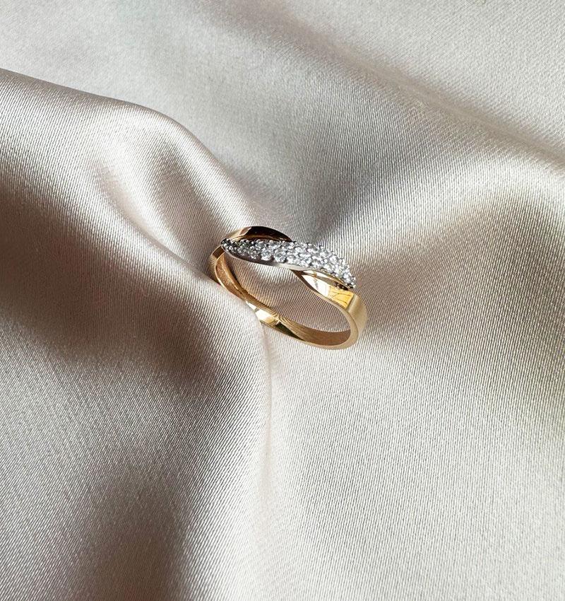 Inel din aur roz cu zirconiu