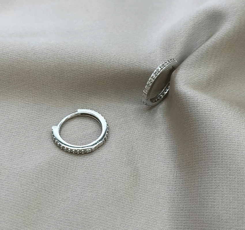 Серьги из Белое золото с цирконом