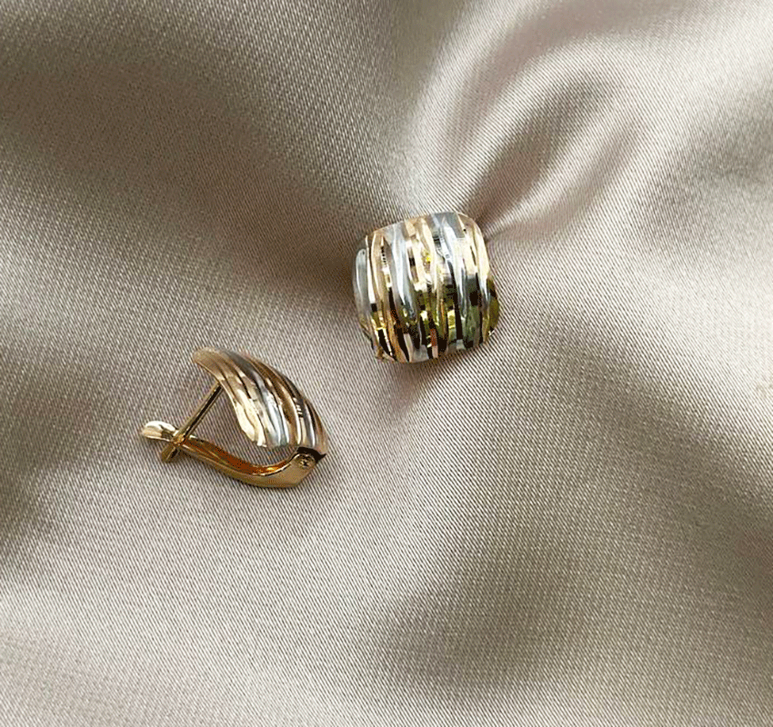 Серьги из розового золота