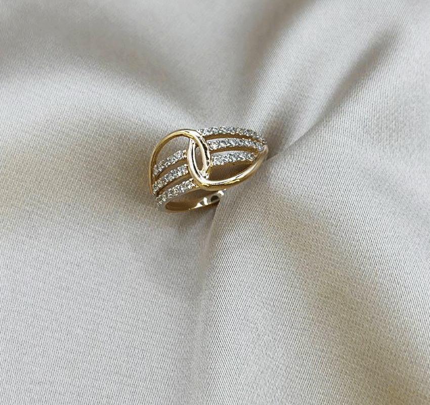 Inel din aur roz cu zircon