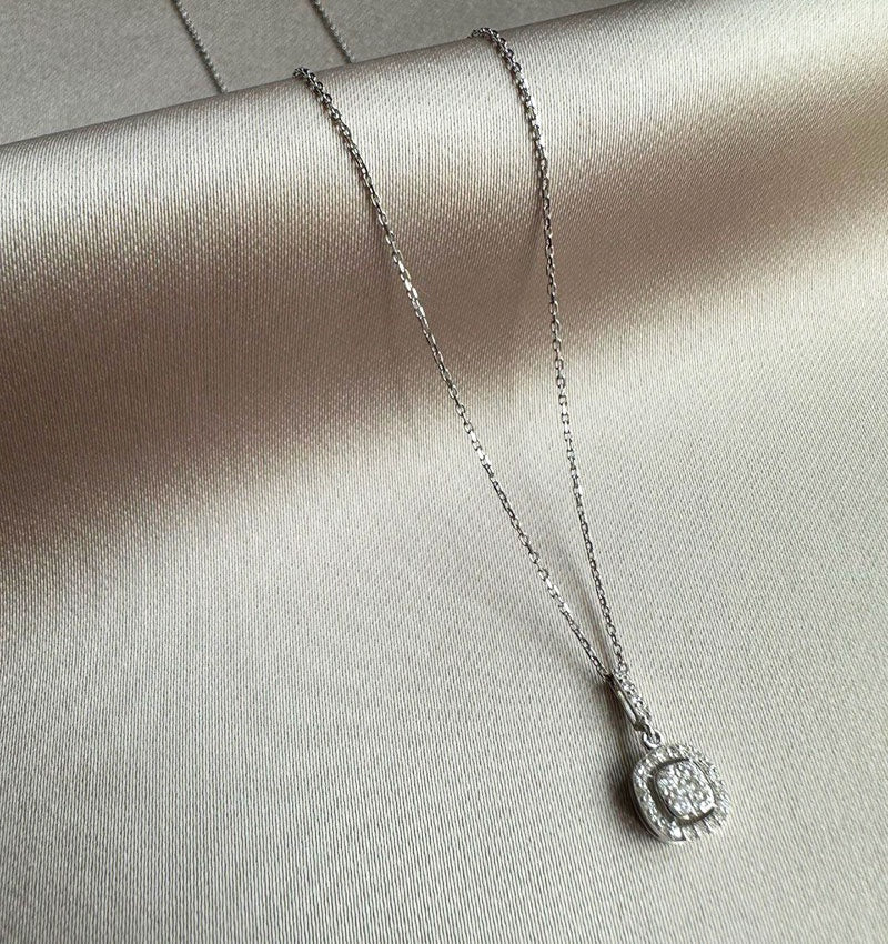 Colier din aur alb cu diamant de 0.14ct