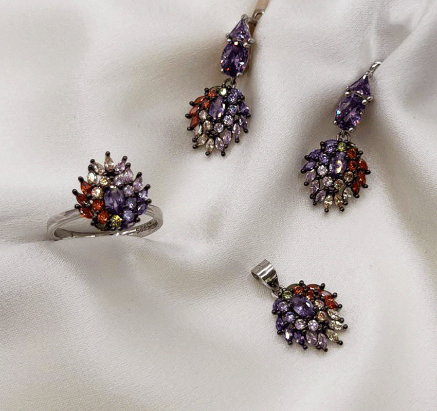 Сет из серебра с цирконом