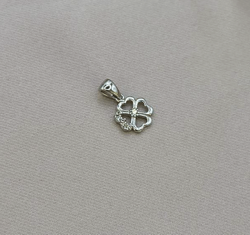 Подвеска из белого золота с цирконом