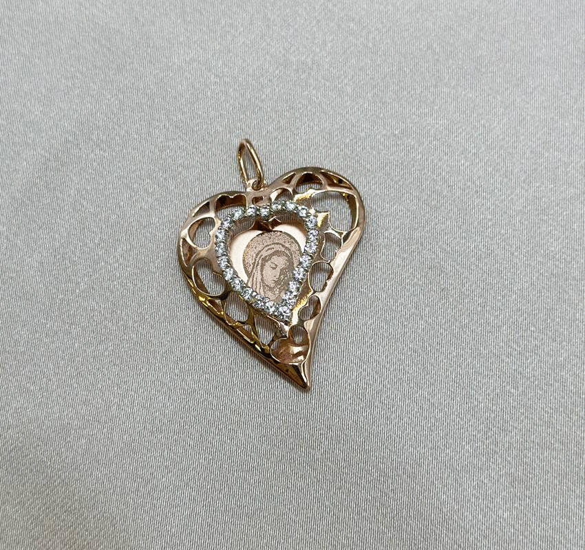 Rose gold icon with zircon