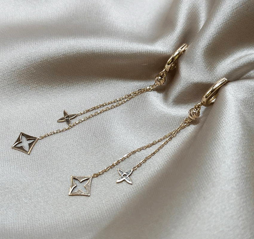 Серьги из розового золота