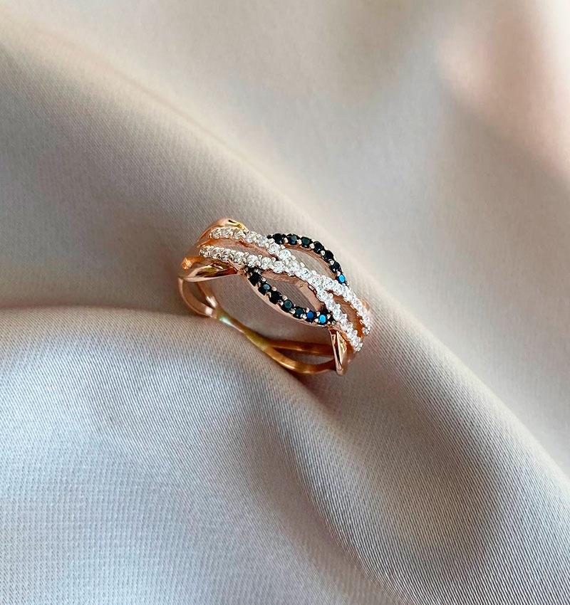 Inel din aur roz cu zircon