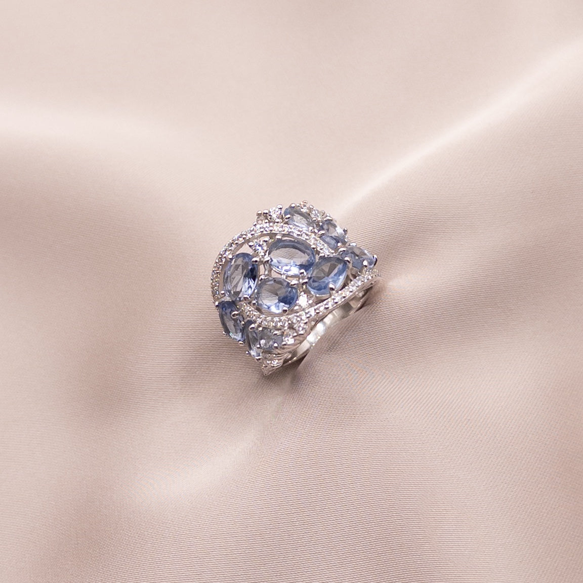 Silver ring with cubic zirconia