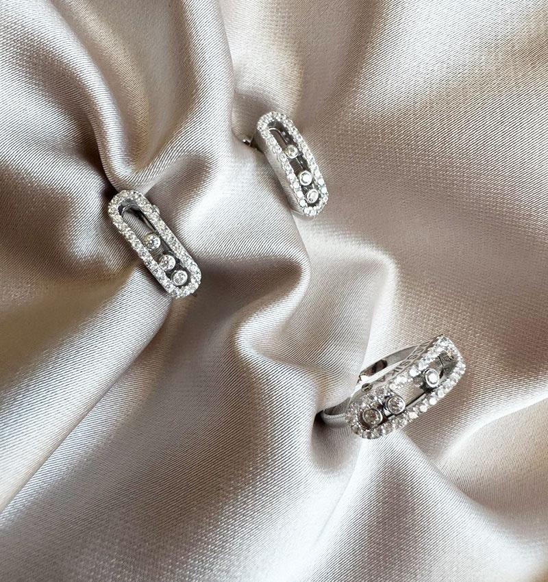 White gold set with zircon