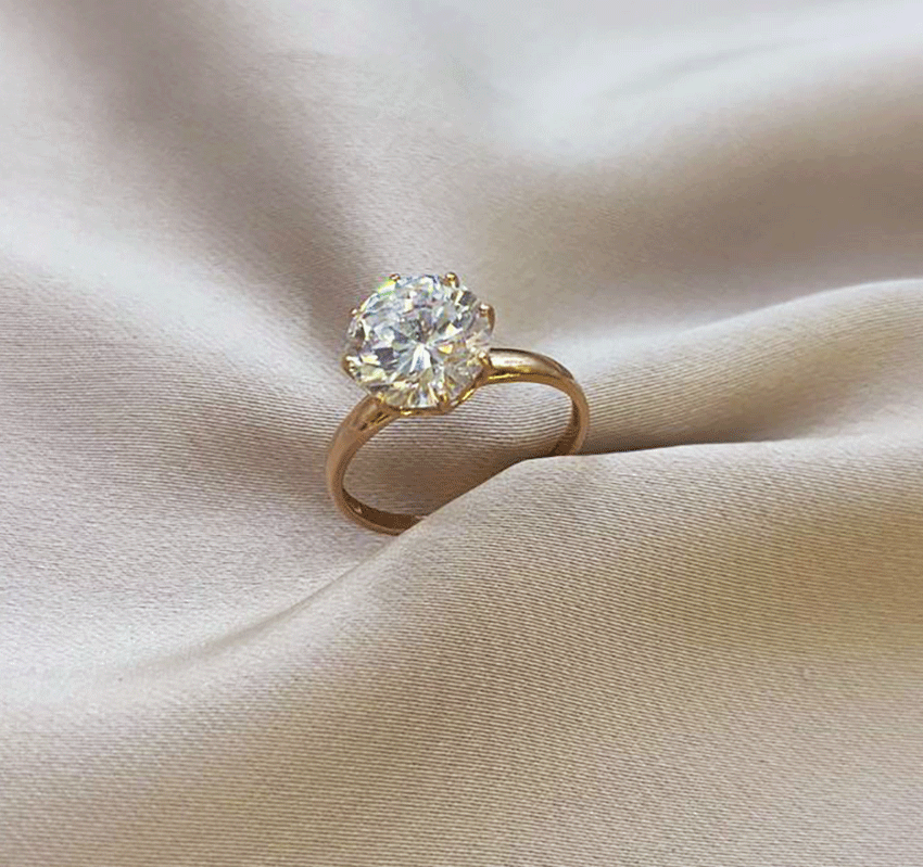 Помолвочное кольцо из розового золота