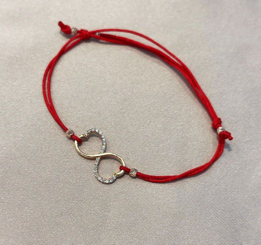 Rose gold bracelet with zircon