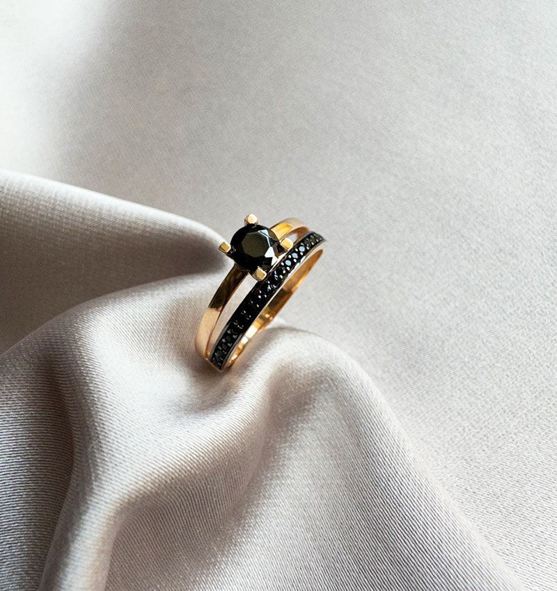 Rose gold engagement ring with cubic zirconia