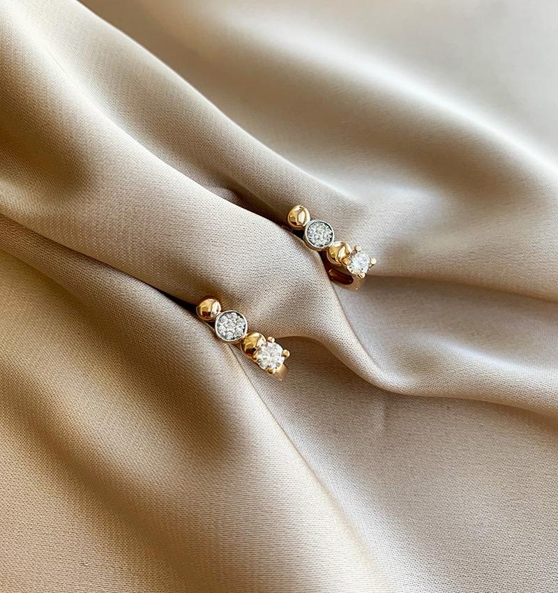 Cercei din aur roz cu zirconiu