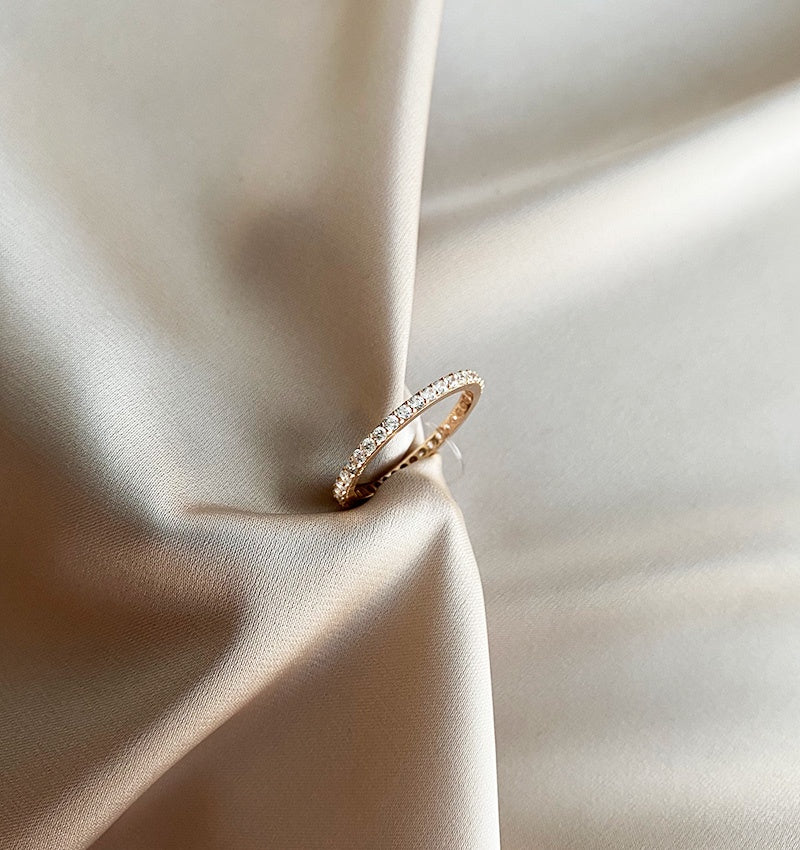 Inel din aur roz cu zirconiu