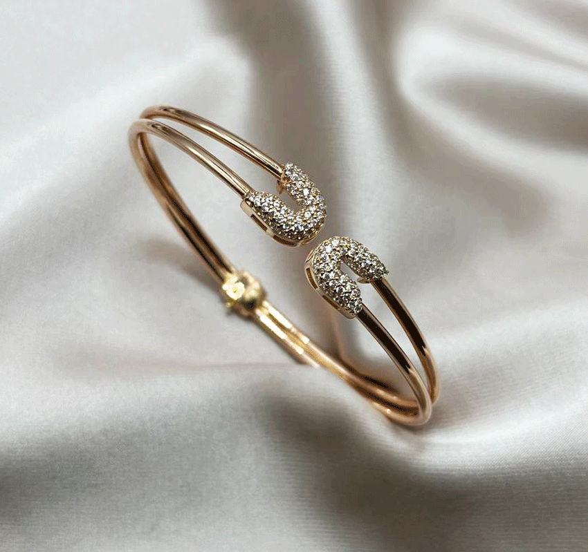 Brățară din aur roz cu zirconiu