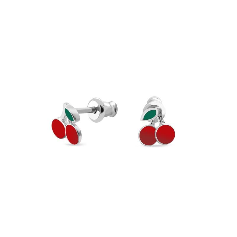 Silver earrings with enamel
