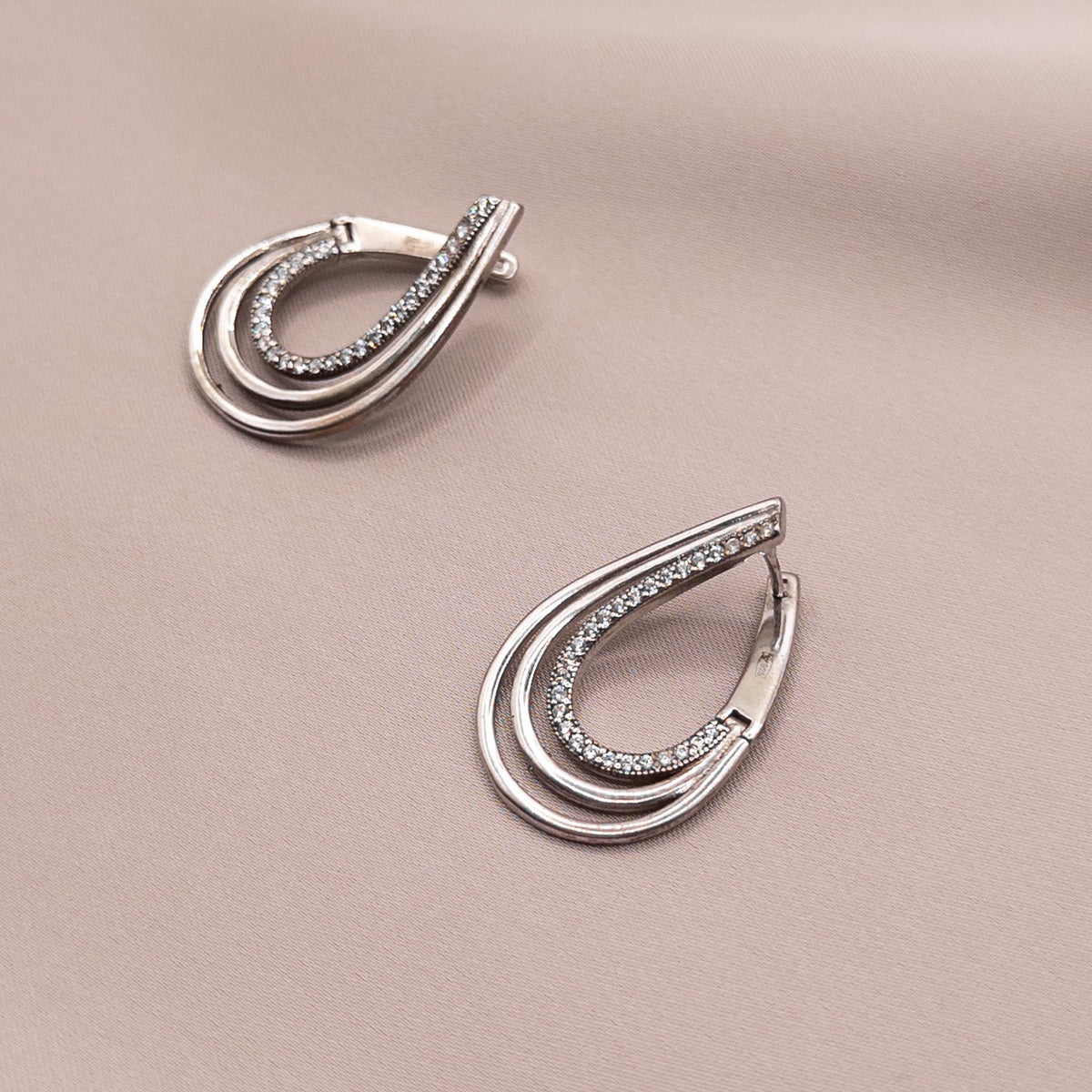 Sterling silver earrings with cubic zirconia